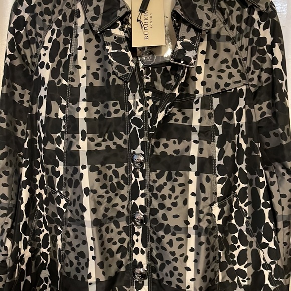 Authentic Burberry shirt blouse jacket raincoat lad XS-2 $1500 black white - Picture 14 of 15